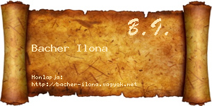 Bacher Ilona névjegykártya