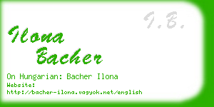 ilona bacher business card